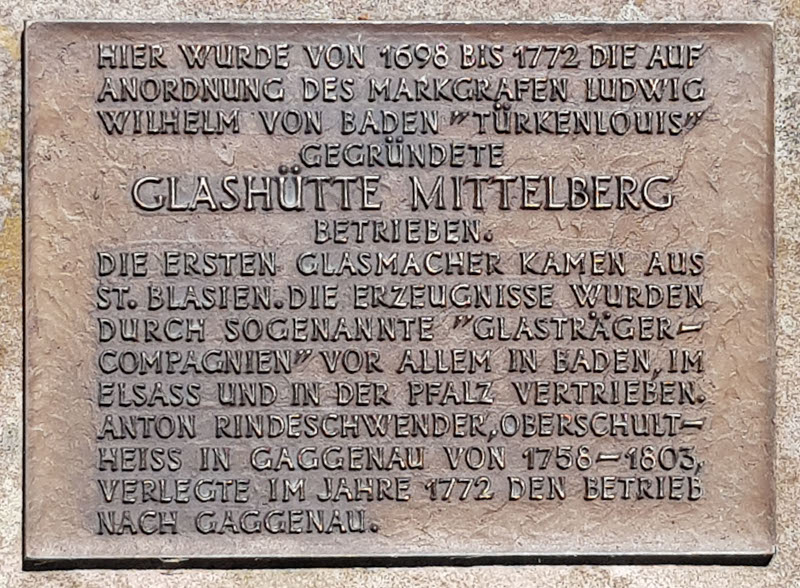 Erinnerungstafel an die Glashttenzeit